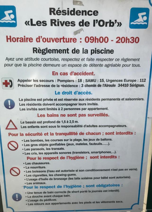 Vacances Avec Piscine Et Entree Autonome Dans Jolie Appartement Jusqu'A 4 Personnes Sérignan Exterior foto